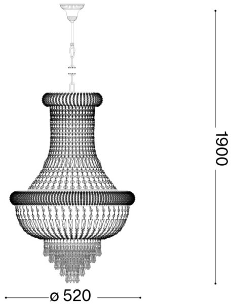 Ideal Lux - Křišťálový lustr na řetězu DUBAI 10xE14/28W/230V pr. 52 cm chrom