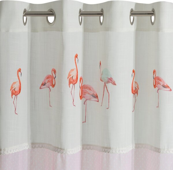 ZÁVĚS NA KROUŽCÍCH FLAMINGO 140X250 CM RŮŽOVÁ