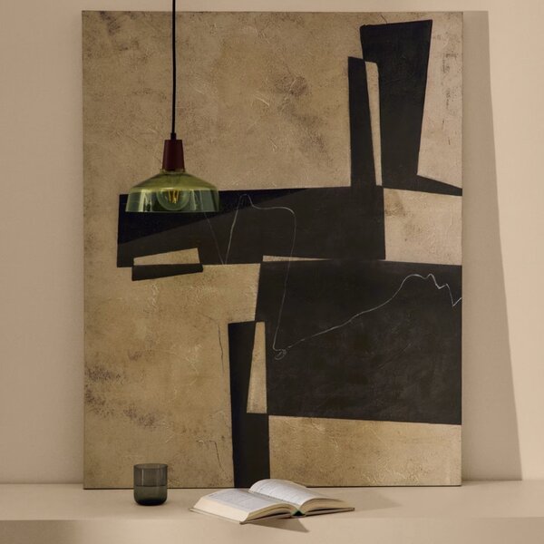Zelený abstraktní obraz Kave Home Fida 118 x 94 cm