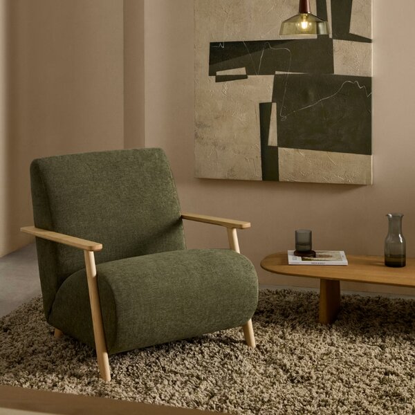 Zelený abstraktní obraz Kave Home Fida 118 x 94 cm