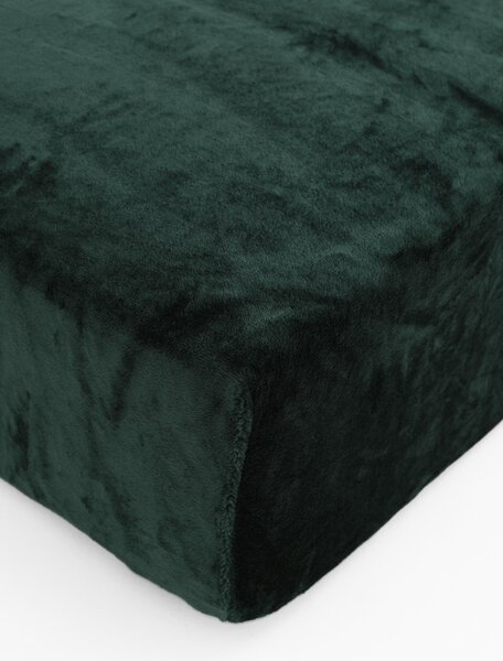 MK Lůžkoviny Prostěradlo mikroplyš Deluxe 90 x 200 cm - tmavě zelené