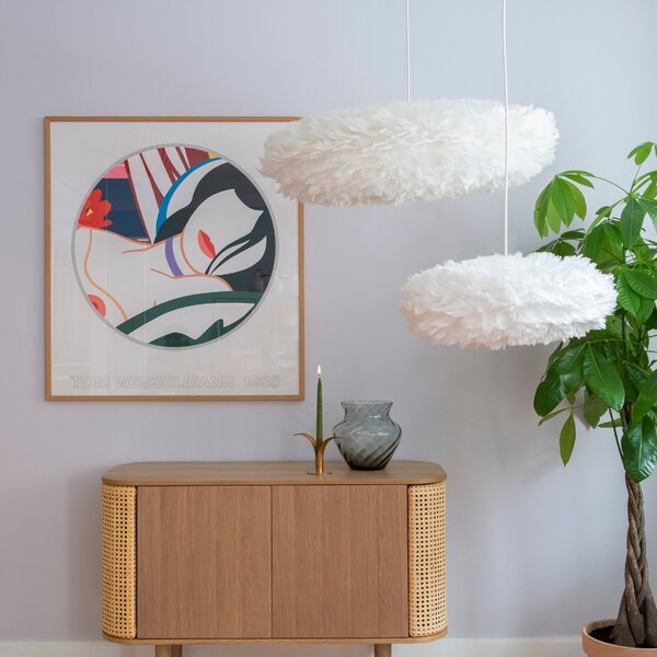 Umage Bílé závěsné světlo Eos Esther Medium z pravých husích per 60 cm
