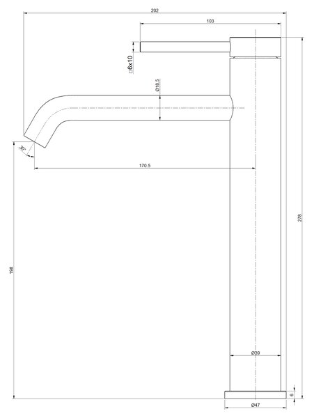 Invena Invena, BATERIE UMYWALKOWA WYSOKA DROPIA CHROM, INV-BU-15-W01-J