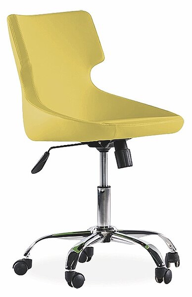 Otočná židle na kolečkách Colorato - žlutá