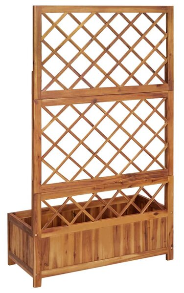 Vyvýšený záhon s treláží 85x38x150 cm masivní akáciové dřevo 316542