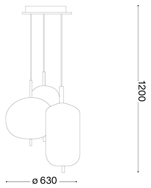 Ideal Lux - LED Lustr na lanku UMILE LED/55W/230V pr. 63 cm CRI 90 mosaz/bílá