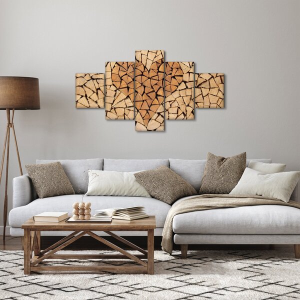 Obraz - Srdce ze dřeva (125x70 cm)