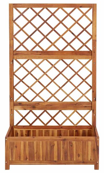 Vyvýšený záhon s treláží 85x38x150 cm masivní akáciové dřevo 316542