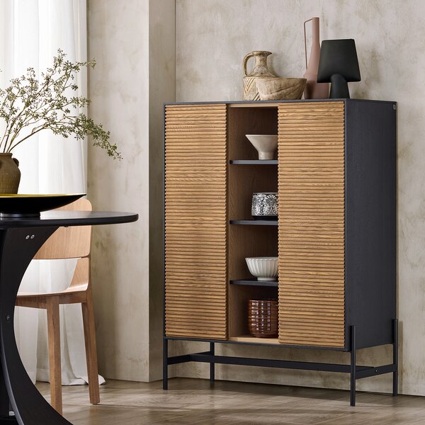 SoBuy HFSB04-SCH Píborník Kuchyská skíka Komoda Skíka do pedsín Bufet Skíka na boty Kuchyská komoda Úloná skíka erná WD cca 92x119x40cm