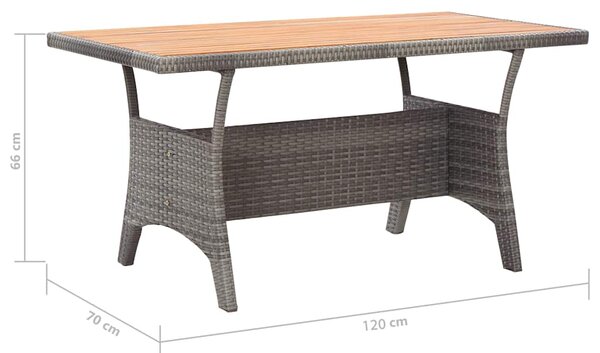Zahradní stůl šedý 120 x 70 x 66 cm masivní akáciové dřevo 316586