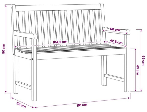 Zahradní lavice 110 cm masivní akáciové dřevo 316610