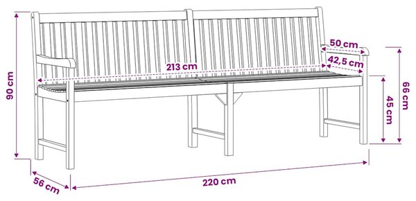 Zahradní lavice 220 cm masivní akáciové dřevo 316613