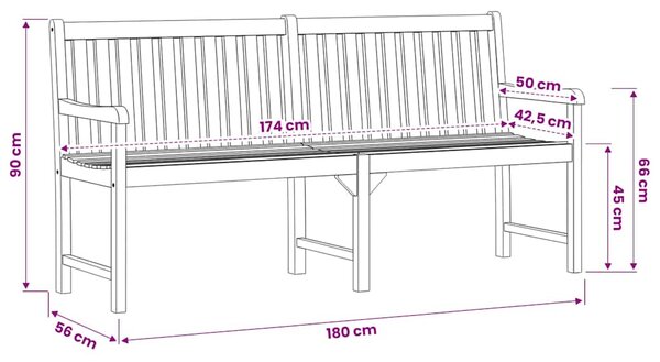 Zahradní lavice 180 cm masivní akáciové dřevo 316612