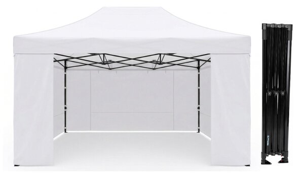 TENTino Nůžkový párty stan 3x4,5 m STEEL HEXAGON Barva opláštění (Zvolte variantu): 7A - ČERVENÁ