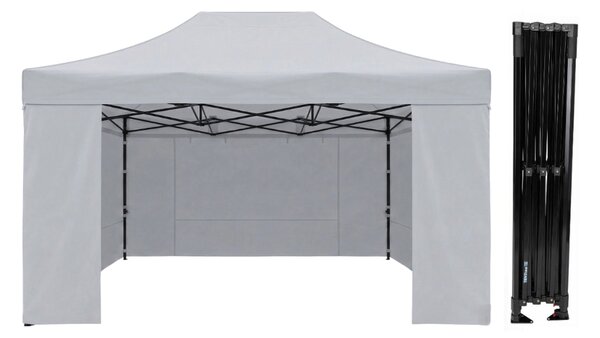 TENTino Nůžkový párty stan 3x4,5 m STEEL HEXAGON Barva opláštění (Zvolte variantu): 7A - ČERVENÁ