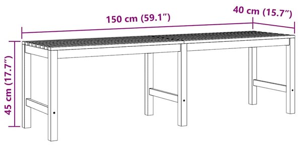 Zahradní lavice 150 cm masivní teakové dřevo 316627