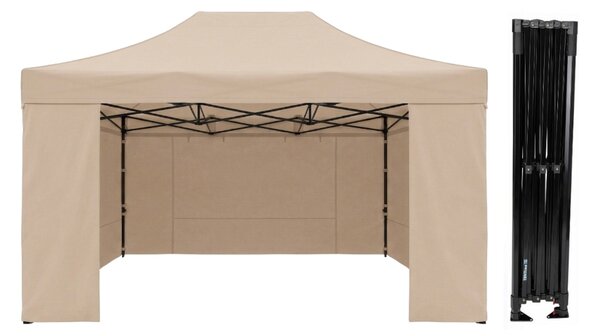 TENTino Nůžkový párty stan 3x4,5 m STEEL HEXAGON Barva opláštění (Zvolte variantu): 7A - ČERVENÁ