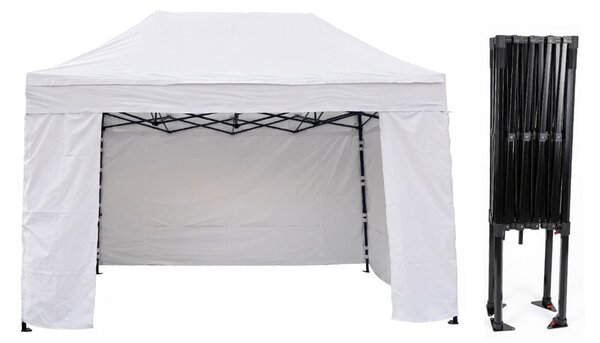 TENTino Nůžkový párty stan 2x4 m STEEL HEXAGON Barva opláštění (Zvolte variantu): 1A - BÍLÁ