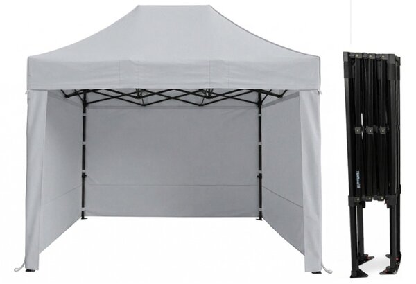 TENTino Nůžkový párty stan 2x3 m STEEL HEXAGON Barva opláštění (Zvolte variantu): 5A - ŠEDÁ