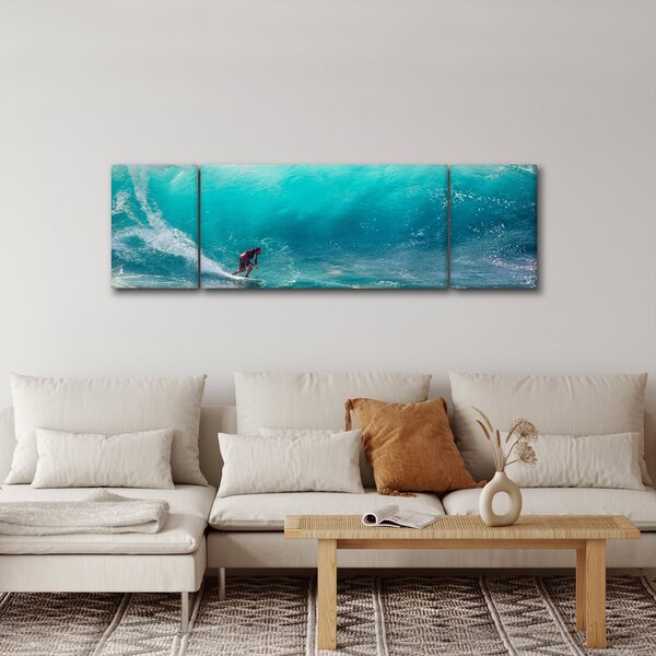 Obraz surfaře ve vlnách (170x50 cm)