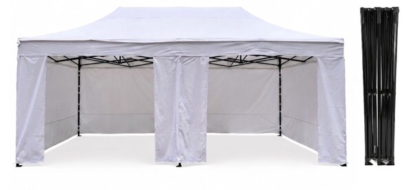 TENTino Nůžkový párty stan 4x8 m STEEL HEXAGON Barva opláštění (Zvolte variantu): 3A - BÉŽOVÁ