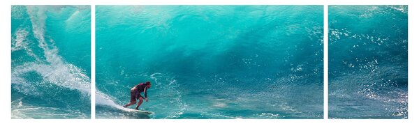 Obraz surfaře ve vlnách (170x50 cm)