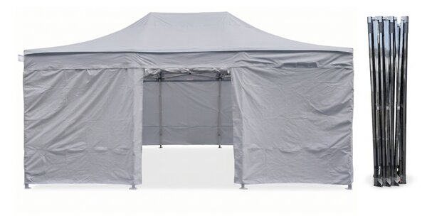 TENTino Nůžkový párty stan 4x6 m / 8 noh STEEL HEXAGON Barva opláštění (Zvolte variantu): 3A - BÉŽOVÁ