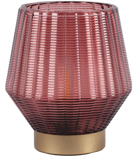 Time for home Červená skleněná stolní lampa Eibllin M 20 cm