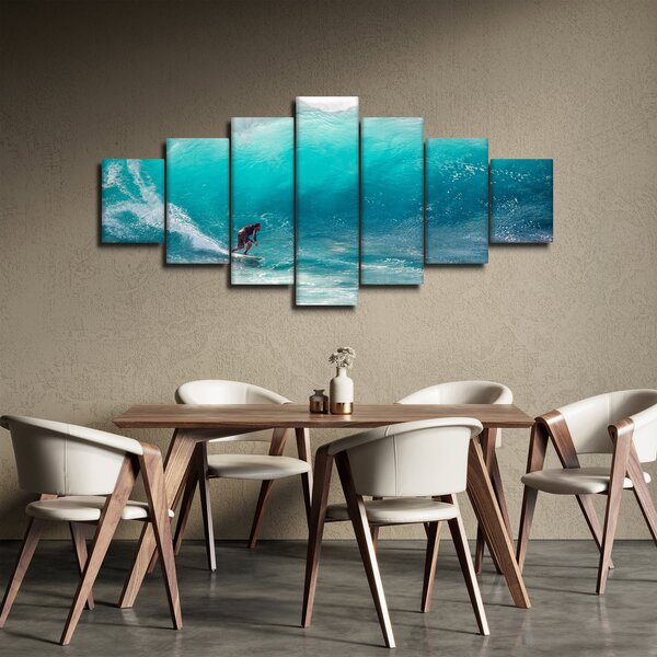 Obraz surfaře ve vlnách (210x100 cm)