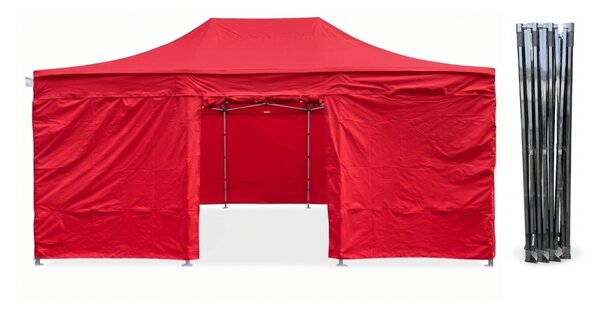TENTino Nůžkový párty stan 4x6 m / 8 noh STEEL HEXAGON Barva opláštění (Zvolte variantu): 3A - BÉŽOVÁ