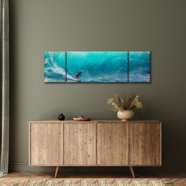 Obraz surfaře ve vlnách (170x50 cm)