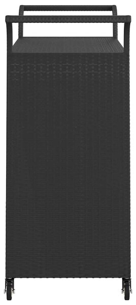 Barový vozík se zásuvkou černý 100 x 45 x 97 cm polyratan 316663