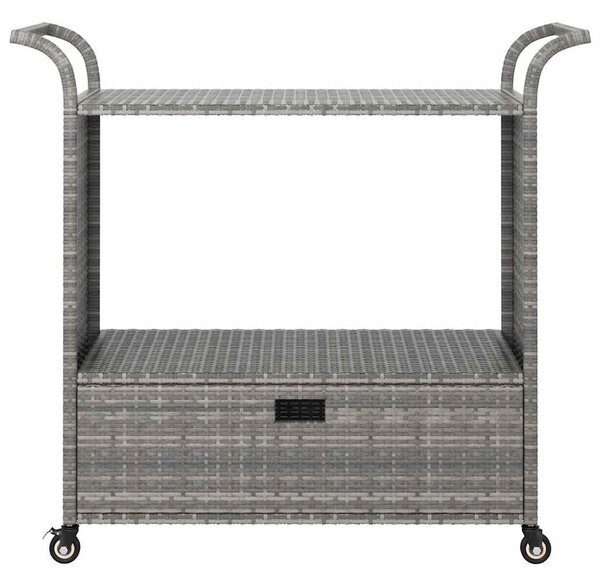 Barový vozík se zásuvkou šedý 100 x 45 x 97 cm polyratan 316664