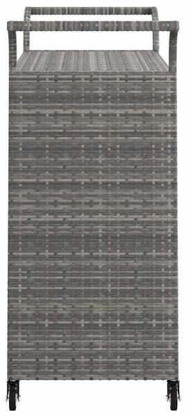 Barový vozík se zásuvkou šedý 100 x 45 x 97 cm polyratan 316664