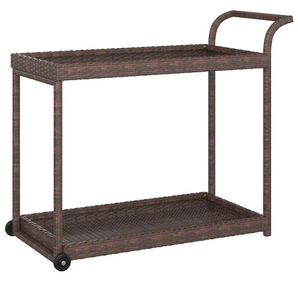 Barový vozík hnědý 100 x 45 x 83 cm polyratan 316665