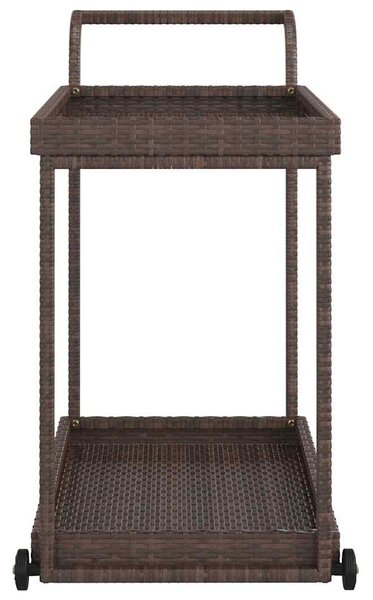 Barový vozík hnědý 100 x 45 x 83 cm polyratan 316665