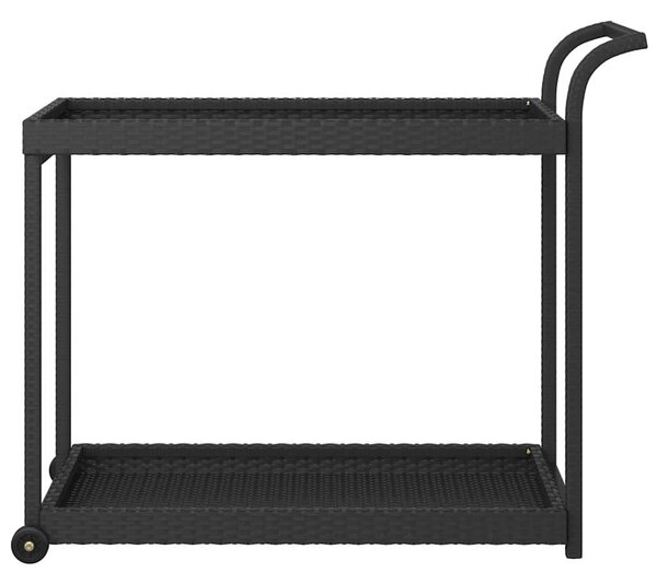 Barový vozík černý 100 x 45 x 83 cm polyratan 316666