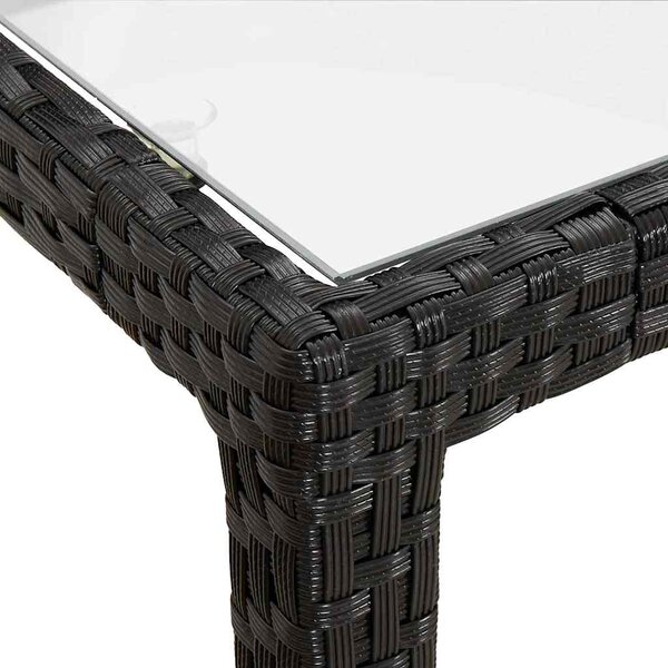 Zahradní stůl 150 x 90 x 75 cm tvrzené sklo a polyratan černý 316705