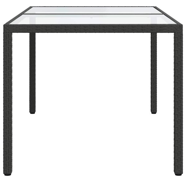 Zahradní stůl 150 x 90 x 75 cm tvrzené sklo a polyratan černý 316705