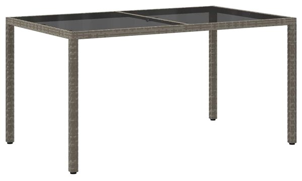 Zahradní stůl 150 x 90 x 75 cm tvrzené sklo a polyratan šedý 316708
