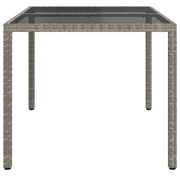Zahradní stůl 150 x 90 x 75 cm tvrzené sklo a polyratan šedý 316708