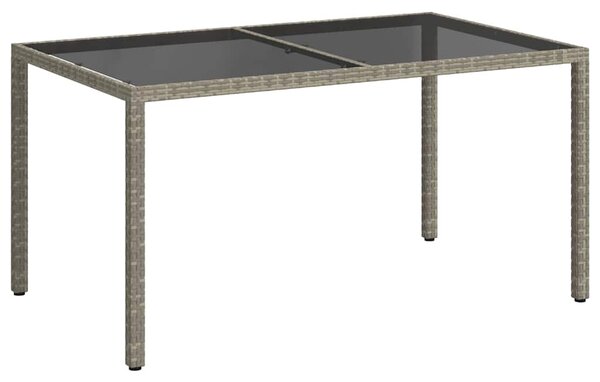 Zahradní stůl 150 x 90 x 75 cm tvrzené sklo a polyratan šedý 316708