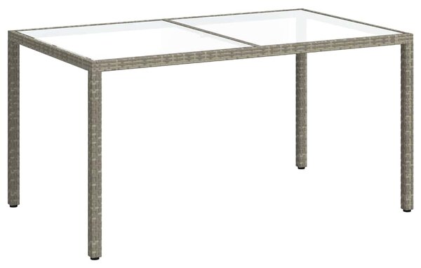 Zahradní stůl 150 x 90 x 75 cm tvrzené sklo a polyratan šedý 316707