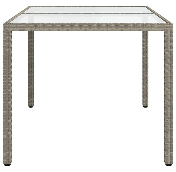 Zahradní stůl 150 x 90 x 75 cm tvrzené sklo a polyratan šedý 316707