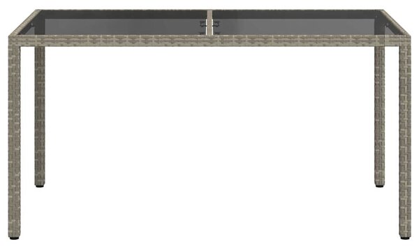 Zahradní stůl 150 x 90 x 75 cm tvrzené sklo a polyratan šedý 316708