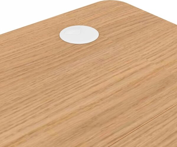 Vikio Pracovní set - elektrický výškově nastavitelný stůl 120×60 cm dub + šedá kancelářská židle VPS106D-134S