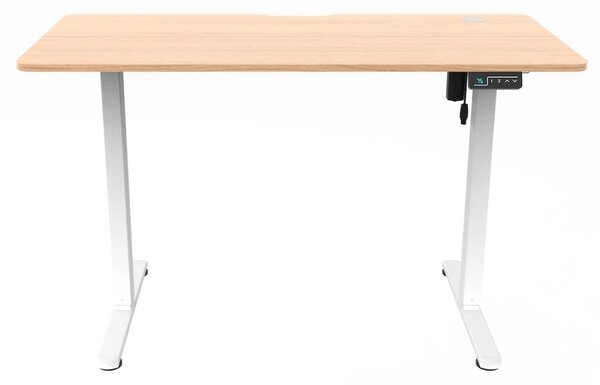 Vikio Pracovní set - elektrický výškově nastavitelný stůl 120×60 cm dub + šedá kancelářská židle VPS106D-134S