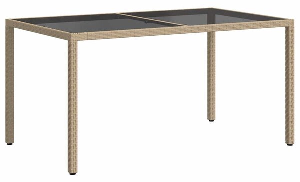 Zahradní stůl 150 x 90 x 75 cm tvrzené sklo a polyratan béžový 316710
