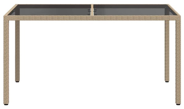 Zahradní stůl 150 x 90 x 75 cm tvrzené sklo a polyratan béžový 316710