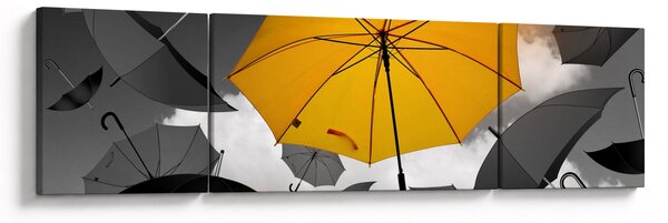 Obraz žlutého deštníku (170x50 cm)